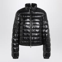  Moncler X Edward Enninful Black shiny nylon down jacket