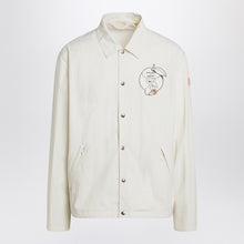  Moncler Genius White Satsuma shacket in canvas and nylon