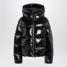  Moncler X Edward Enninful Black shiny nylon hooded down jacket