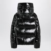 Moncler X Edward Enninful Black shiny nylon hooded down jacket