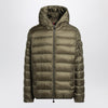 Moncler Short zip-up puffer in khaki