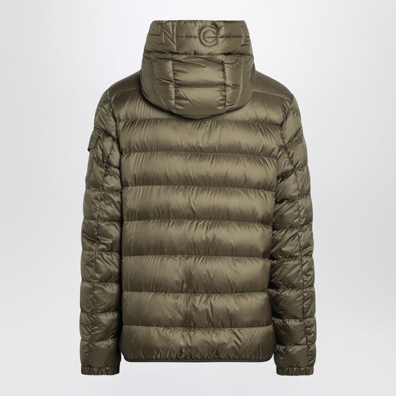 Moncler Short zip-up puffer in khaki