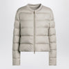 Moncler Light beige short zip-up puffer jacket