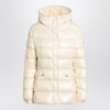 Moncler White down jacket in lacquered nylon
