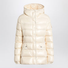  Moncler White down jacket in lacquered nylon