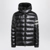 Moncler Black nylon laqué zip down jacket