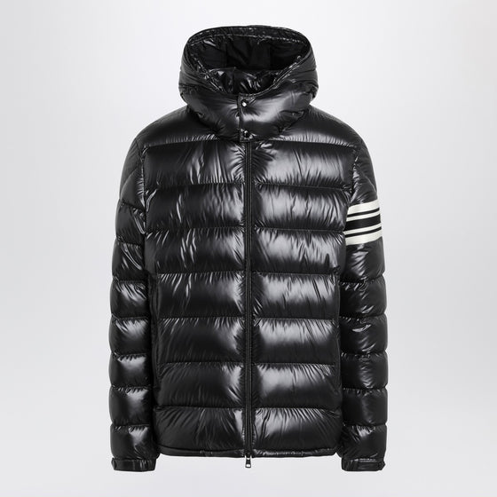 Moncler Black nylon laqué zip down jacket