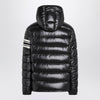 Moncler Black nylon laqué zip down jacket
