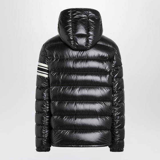 Moncler Black nylon laqué zip down jacket