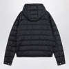 Moncler Navy blue short hooded down jacket