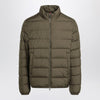 Moncler Short zip-up puffer in khaki