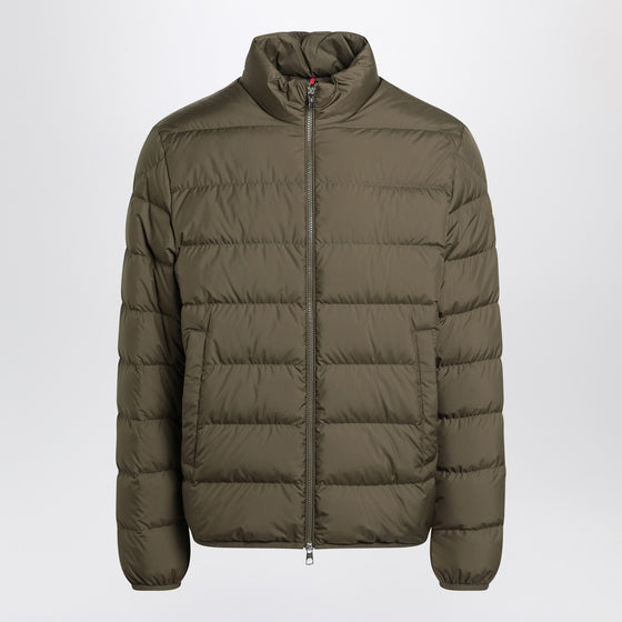 Moncler Short zip-up puffer in khaki