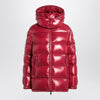 Moncler Ruby red down jacket in lacquered nylon
