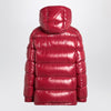 Moncler Ruby red down jacket in lacquered nylon