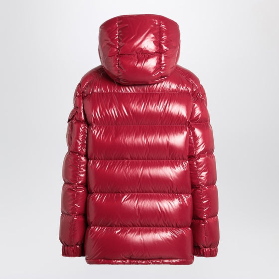 Moncler Ruby red down jacket in lacquered nylon