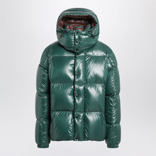  Moncler Green nylon laqué down jacket