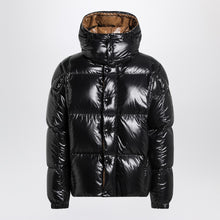  Moncler Black nylon laqué down jacket