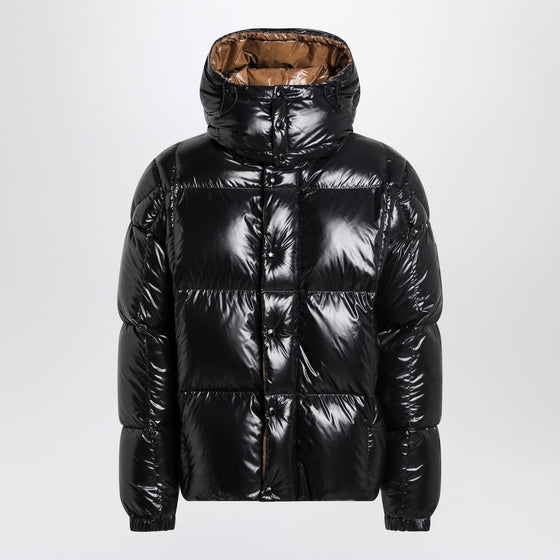 Moncler Black nylon laqué down jacket