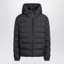  Moncler Black hooded down jacket