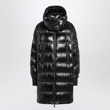  Moncler Grenoble Long glossy black down jacket