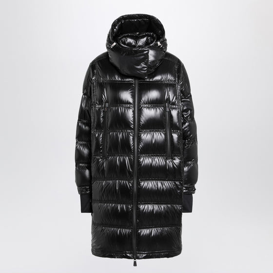 Moncler Grenoble Long glossy black down jacket