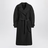 Moncler X Edward Enninful Black double-breasted trench coat with belt