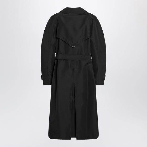 Moncler X Edward Enninful Black double-breasted trench coat with belt
