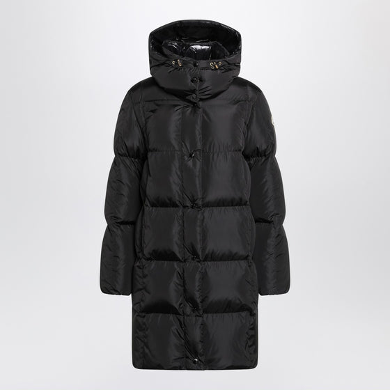 Moncler Litte long black quilted jacket
