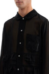 COMME DES GARCONS BLACK georgette blouse with ruffles