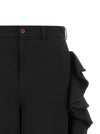 Comme Des Garcons Black Sculptural Ruffle Bermuda Shorts