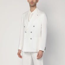  Tagliatore Double-breasted cream-colored jacket in linen
