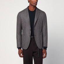  Tagliatore Beige/light blue patterned single-breasted jacket