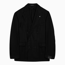  Tagliatore New York black wool double-breasted jacket
