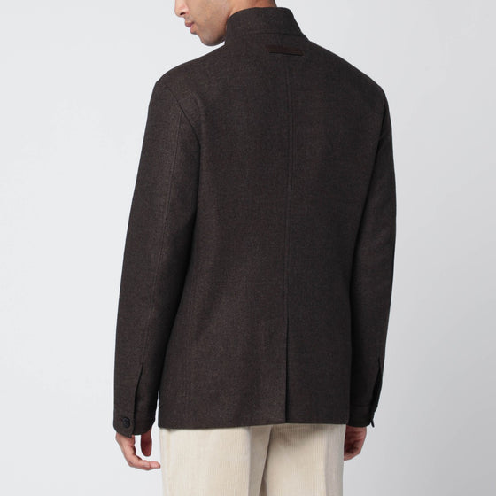 ZEGNA Brown wool and silk jacket