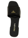 Prada Logo Leather Sandals