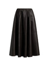 032C Faux leather midi skirt