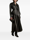 032C Faux leather midi skirt