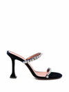 Amina Muaddi Gigi velvet and crystal heel sandals