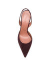 Amina Muaddi Holli suede leather slingback pumps