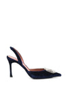 Amina Muaddi Camelia velvet slingback pumps