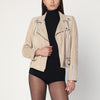 Sword 6644 Beige biker jacket in suede leather