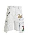 Gcds Bleached Embroidered Ultracargo Bermuda Shorts