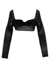 Giambattista Valli Cropped Macramé Bow Top