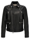 Mcqueen Texture Leather Jacket