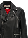 Mcqueen Texture Leather Jacket