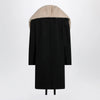 Dries Van Noten Black coat with removable neckline