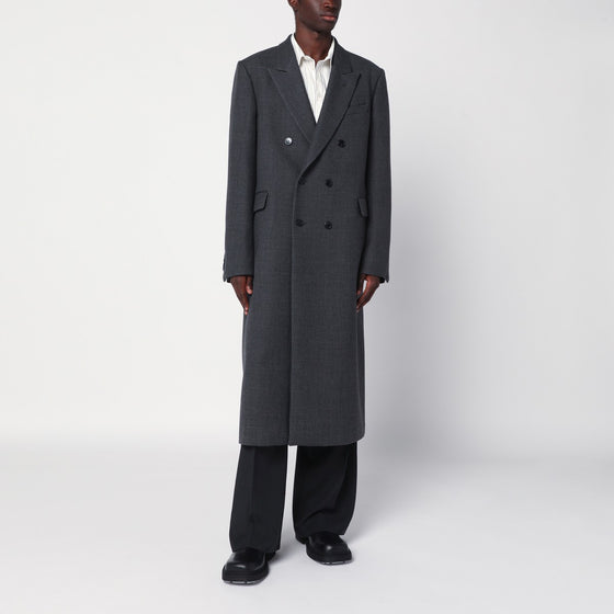 Dries Van Noten Grey double-breasted wool coat