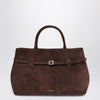 Manu Atelier Le Cambon 35 dark brown suede bag