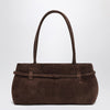 Manu Atelier Dark brown suede East West Le Cambon bag