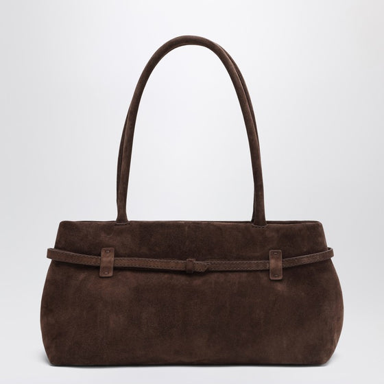 Manu Atelier Dark brown suede East West Le Cambon bag